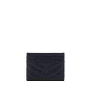 Saint Laurent Black Leather Card Holder
