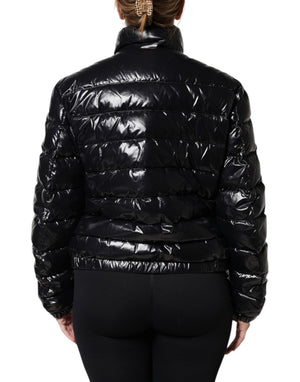 Dolce & Gabbana Black Logo Plaque Full Zip Puffer Jacket