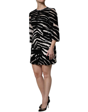 Dolce & Gabbana Black White Zebra A-line Sheath Mini Dress