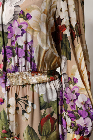 Dolce & Gabbana Multicolor Floral Wide Leg Jumpsuit Dress