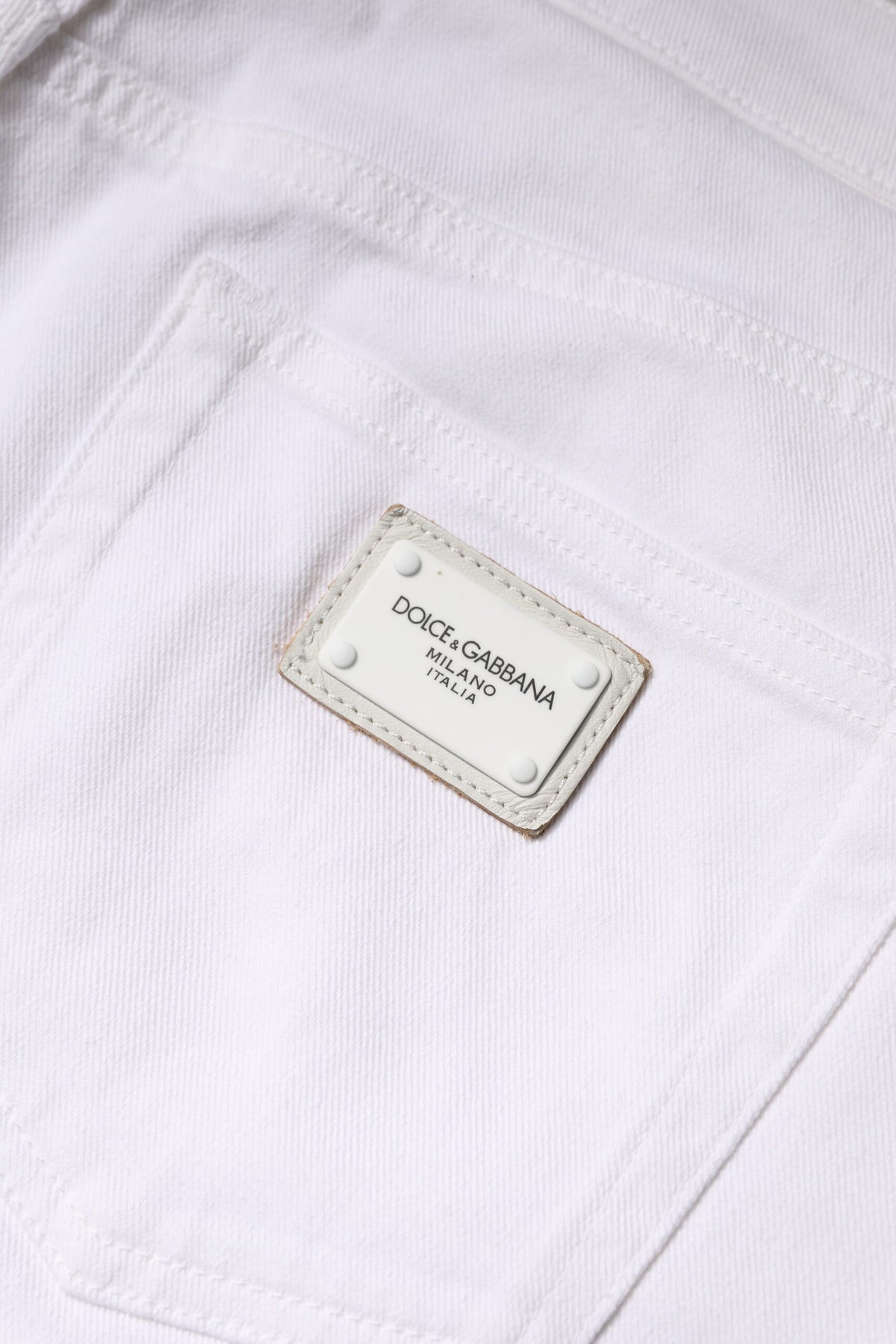 Dolce & Gabbana White Cotton Mid Waist Skinny Denim Jeans