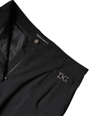 Dolce & Gabbana Black Polyester High Waist Dress Pants