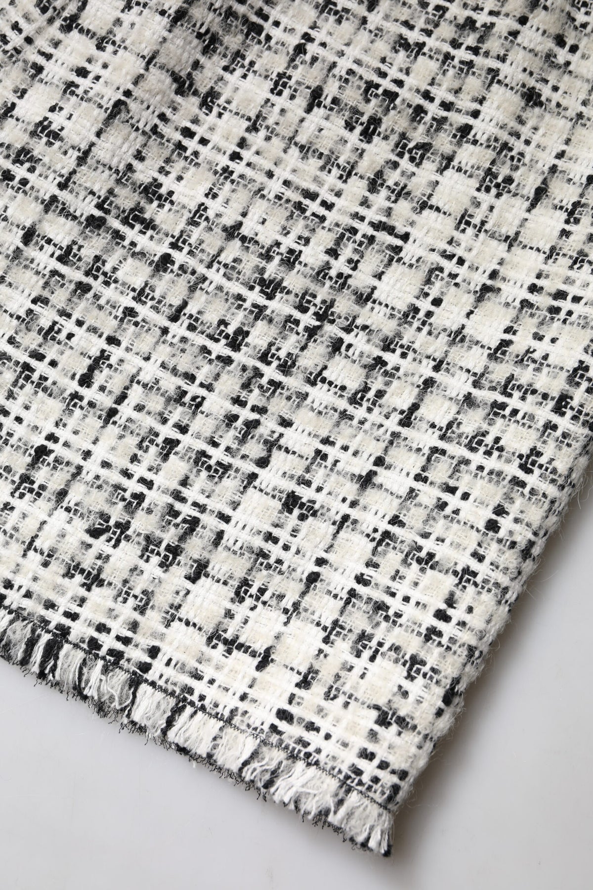 Dolce & Gabbana White Black High Waist Tartan Tweed Mini Skirt