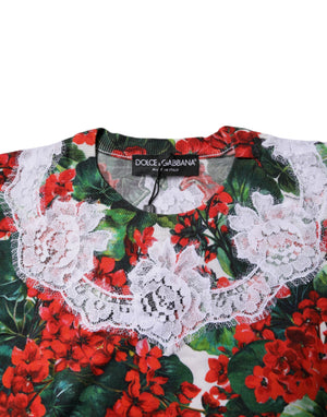 Dolce & Gabbana Multicolor Floral Lace Sleeveless Tank Top