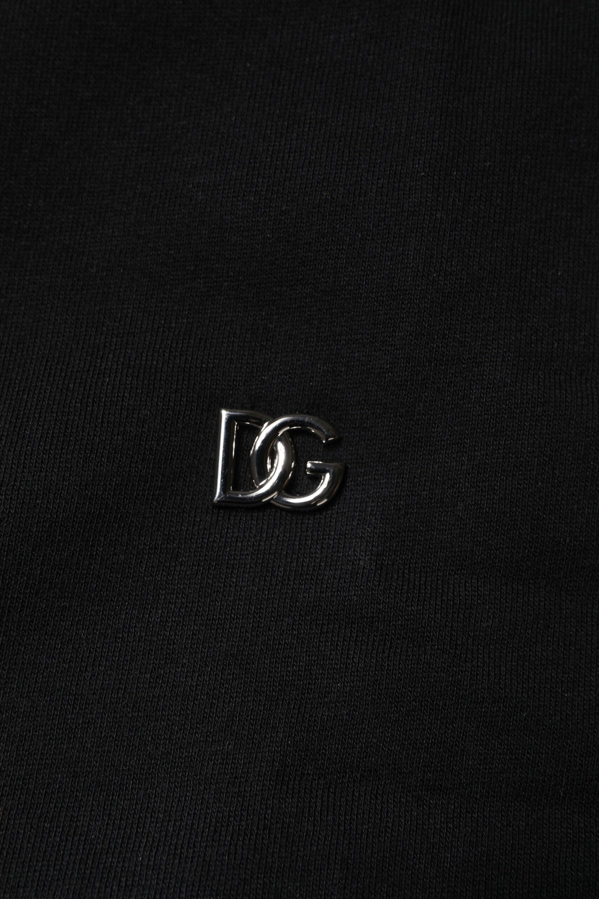 Dolce & Gabbana Black Cotton Crew Neck Sweatshirt Sweater