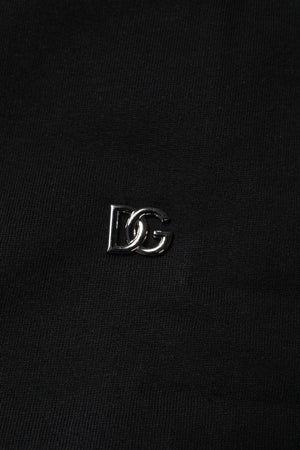 Dolce & Gabbana Black Cotton Crew Neck Sweatshirt Sweater