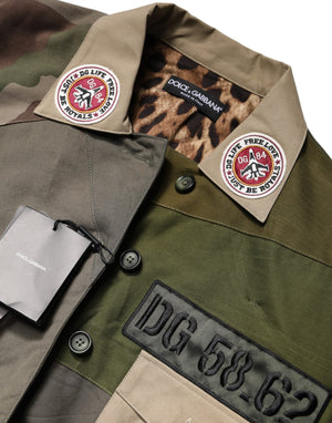 Dolce & Gabbana Military Green Cotton Button Down Jacket