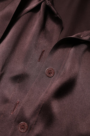 Dolce & Gabbana Brown Ascot Collar Long Sleeve Blouse Top