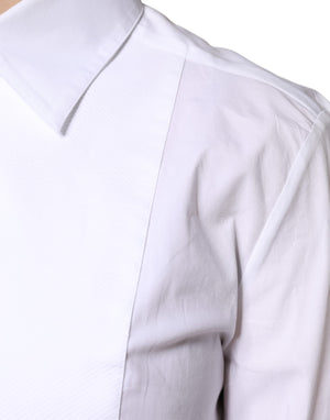 Dolce & Gabbana White Cotton Dress Collared Dress Shirt Top