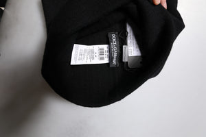 Dolce & Gabbana Black Cashmere DG Logo Square Handkerchief Scarf