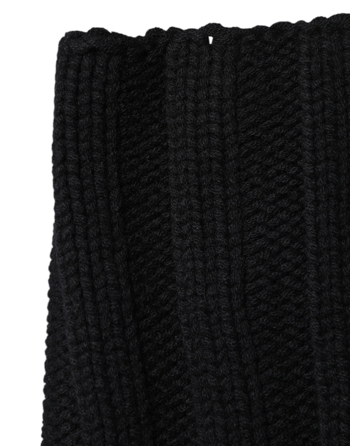 Dolce & Gabbana Black Cashmere Knitted Neck Warmer Foulard Scarf