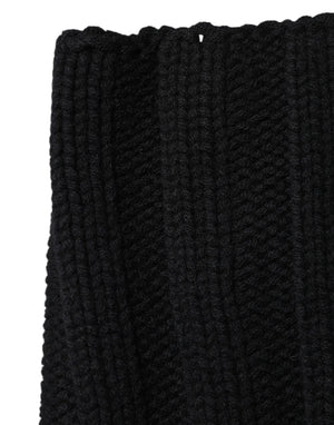Dolce & Gabbana Black Cashmere Knitted Neck Warmer Foulard Scarf