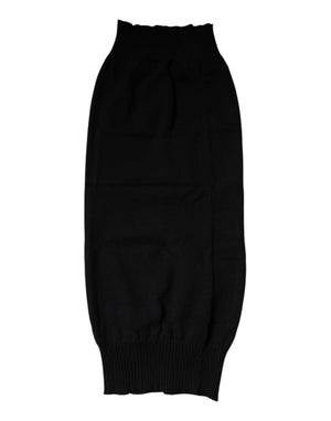 Dolce & Gabbana Black Cashmere Knitted Neck Warmer Foulard Scarf
