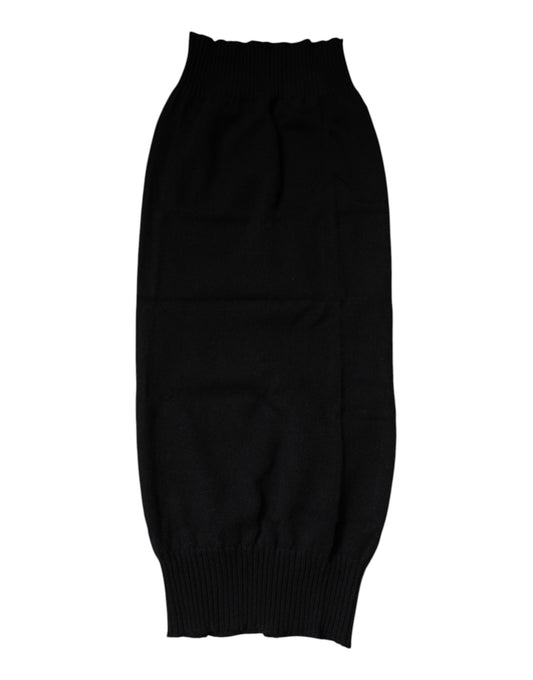 Dolce & Gabbana Black Cashmere Knitted Neck Warmer Foulard Scarf