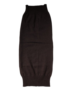 Dolce & Gabbana Brown Cashmere Knitted Neck Warmer Foulard Scarf