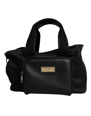 Dolce & Gabbana Black Shoulder Strap Pet Carry Logo Plaque Bag