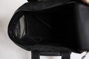 Dolce & Gabbana Black Shoulder Strap Pet Carry Logo Plaque Bag