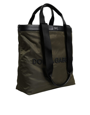 Dolce & Gabbana Military Green Nylon Shoulder Strap Tote Bag