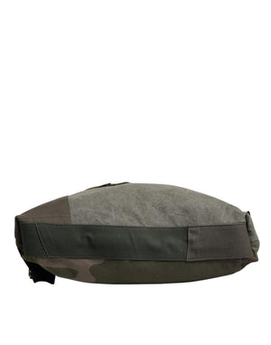 Dolce & Gabbana Military Green Patchwork Rucksack Backpack Bag