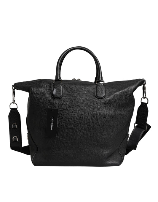 Dolce & Gabbana Black Calfskin Leather Hand Shoulder Duffle Bag