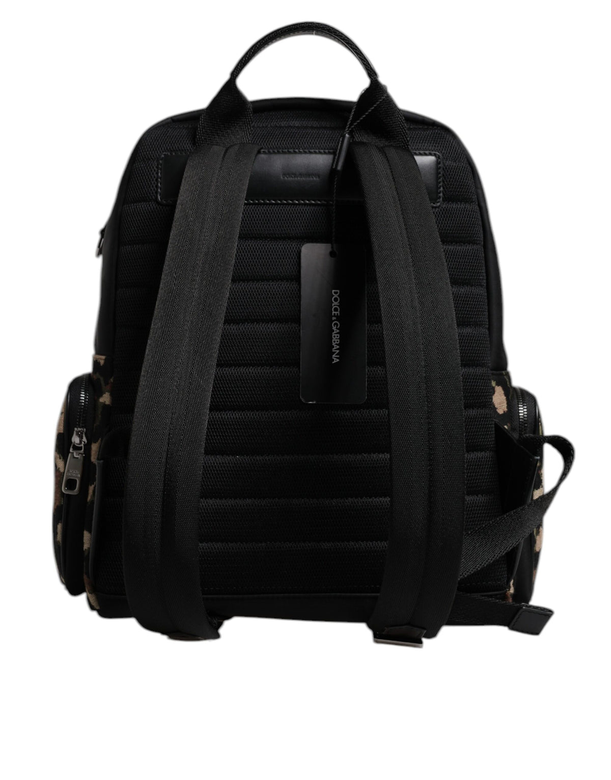 Dolce & Gabbana Multicolor Leopard Print DG Logo Plaque Men Backpack Bag