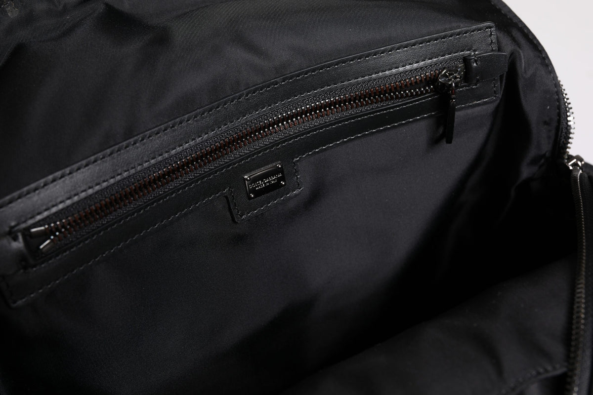 Dolce & Gabbana Multicolor Leopard Print DG Logo Plaque Men Backpack Bag