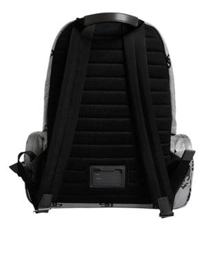 Dolce & Gabbana Polyester Gray Black DG Logo Plaque Backpack Bag