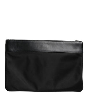 Dolce & Gabbana Multicolor Leopard Jacquard Print Logo Plaque Pouch Bag