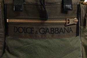 Dolce & Gabbana Military Green Patchwork Travel Backpack Bag