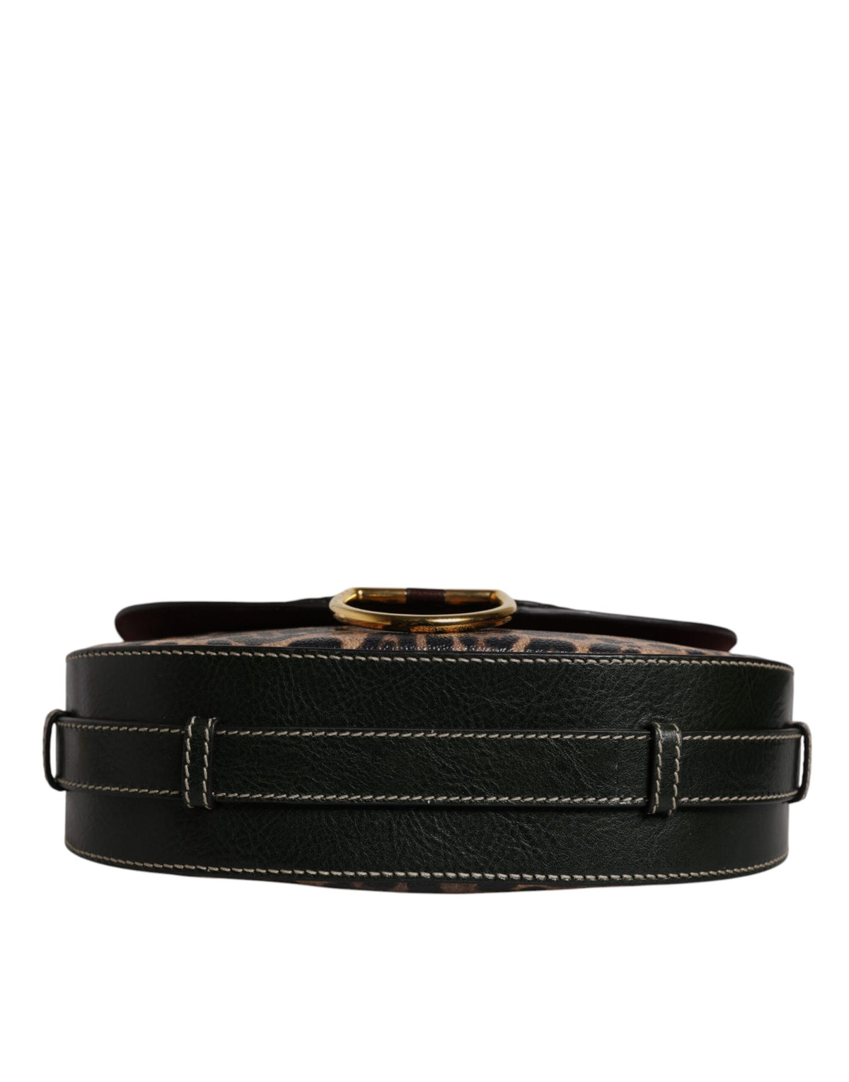 Dolce & Gabbana Black Brown Leopard Leather Shoulder Strap Bag