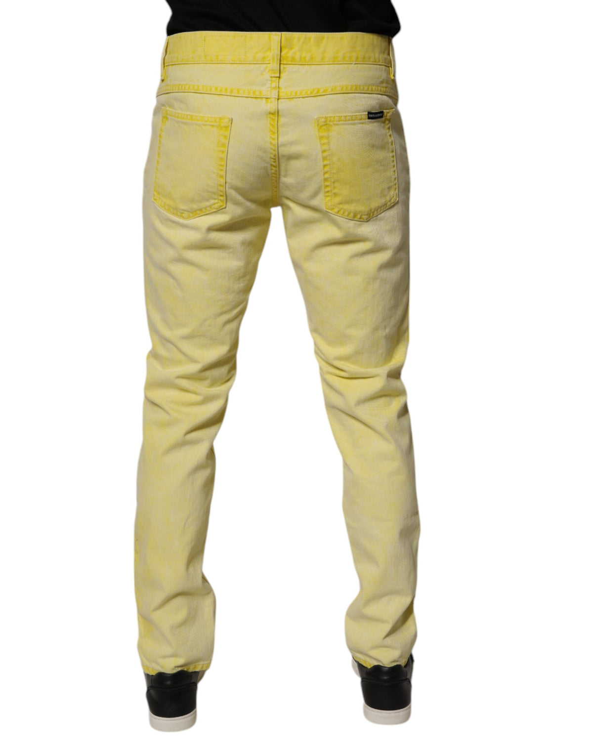 Dolce & Gabbana Yellow Cotton Stretch Skinny Men Denim Jeans