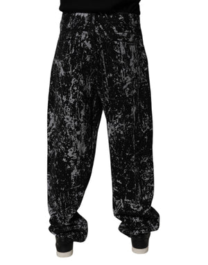 Dolce & Gabbana Black Tie Dye Cotton Straight Men Denim Jeans