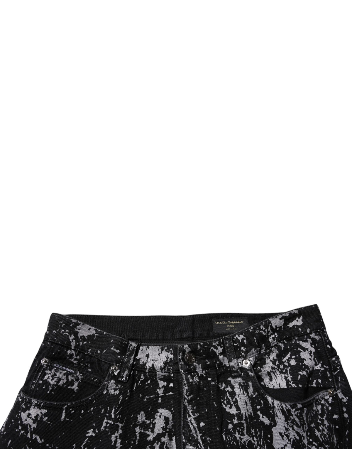 Dolce & Gabbana Black Tie Dye Cotton Straight Men Denim Jeans