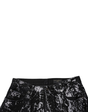Dolce & Gabbana Black Tie Dye Cotton Straight Men Denim Jeans