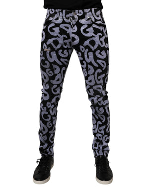 Dolce & Gabbana Black Logo Monogram Cotton Skinny Denim Jeans