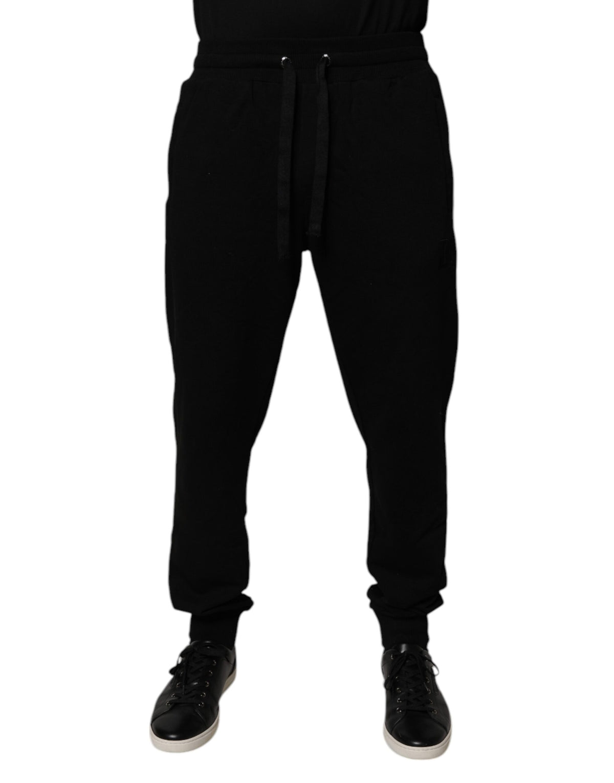 Dolce & Gabbana Black Cotton Mid Waist Jogger Sweatpants Pants