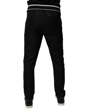 Dolce & Gabbana Black Mid Waist Jogger Men Sweatpants Pants