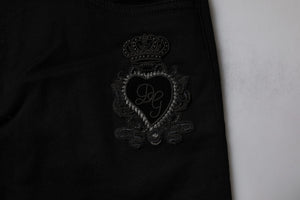 Dolce & Gabbana Black Sacred Heart Cotton Skinny Denim Jeans