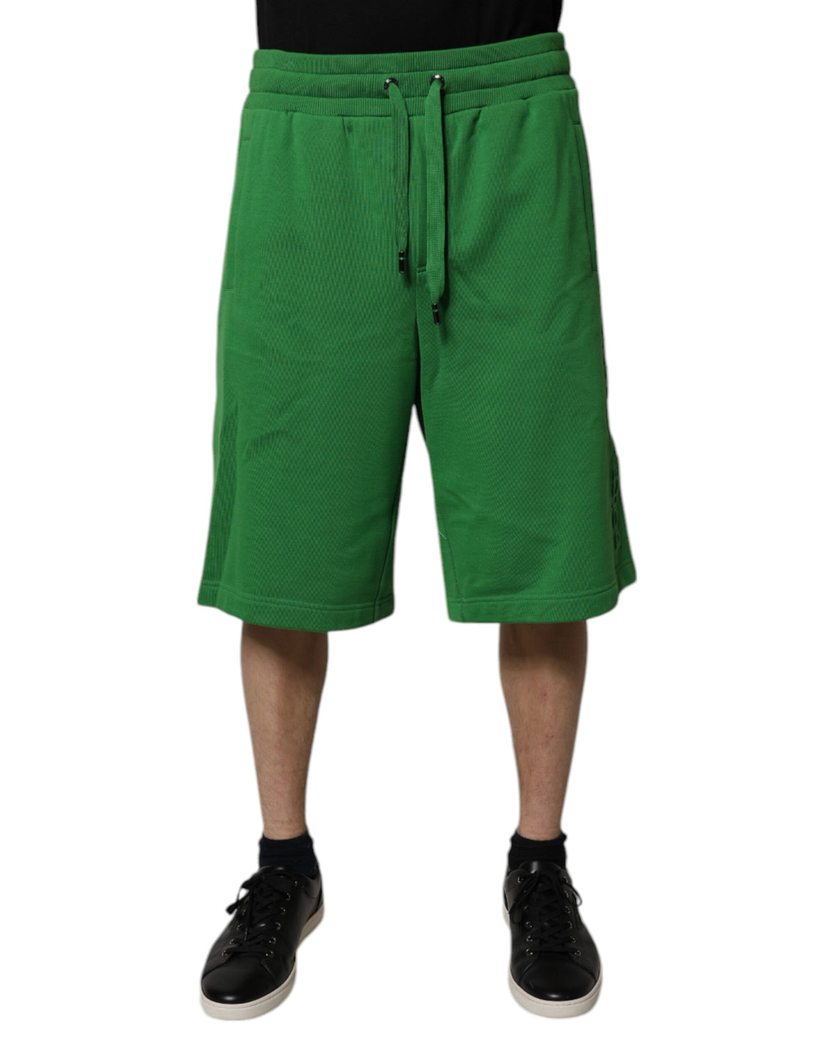 Dolce & Gabbana Green Cotton Men Sweatshorts Bermuda Shorts