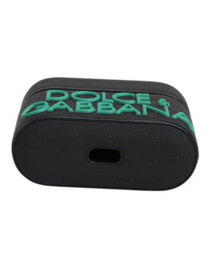 Dolce & Gabbana Black Orange Silicone Embossed Logo Airpods Case