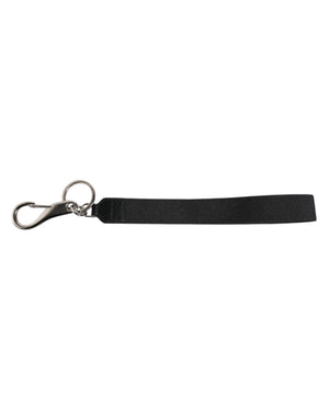 Dolce & Gabbana Black Nylon Logo DG Crown Men's Holder Keychain Keyring