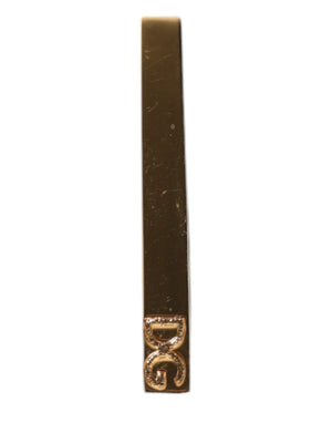 Dolce & Gabbana Gold Tone Brass Logo Branded Tie Clip Bar