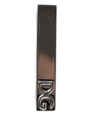 Dolce & Gabbana Silver Tone Brass Logo Branded Tie Clip Bar
