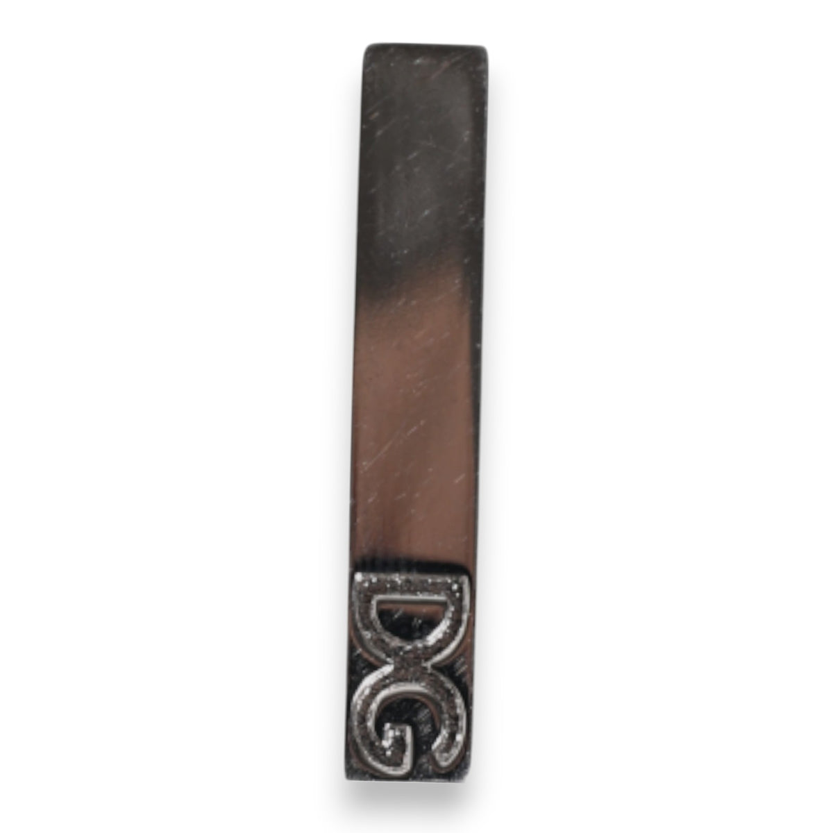 Dolce & Gabbana Silver Tone Brass Logo Branded Tie Clip Bar