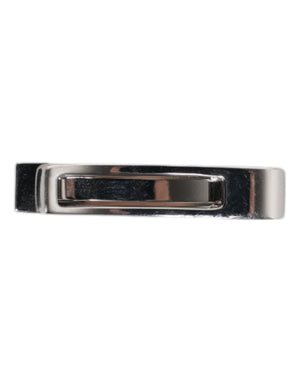 Dolce & Gabbana Silver Tone Brass Logo Branded Tie Clip Bar