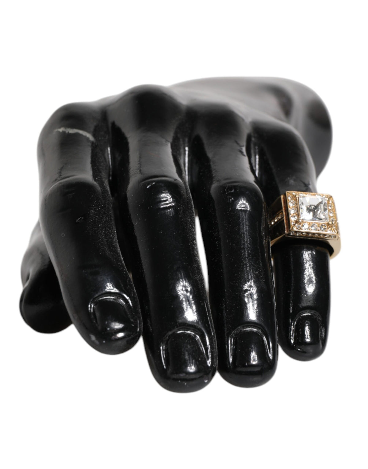 Dolce & Gabbana Gold Tone Sterling Silver 925 Crystals Ring