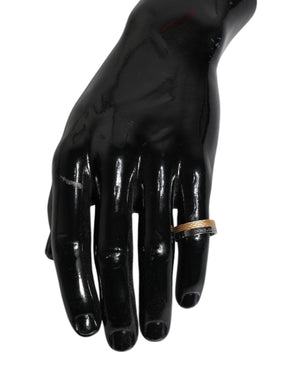 Dolce & Gabbana Gold Silver Tone Real Brass DG Logo Ring