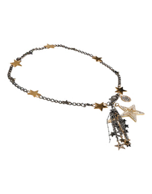 Dolce & Gabbana Silver Gold Brass Embellished Waist Chain Belt