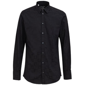 Dolce & Gabbana Black Cotton Dress Shirt