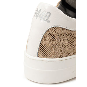 P448 Beige Leather Athletic Sneakers